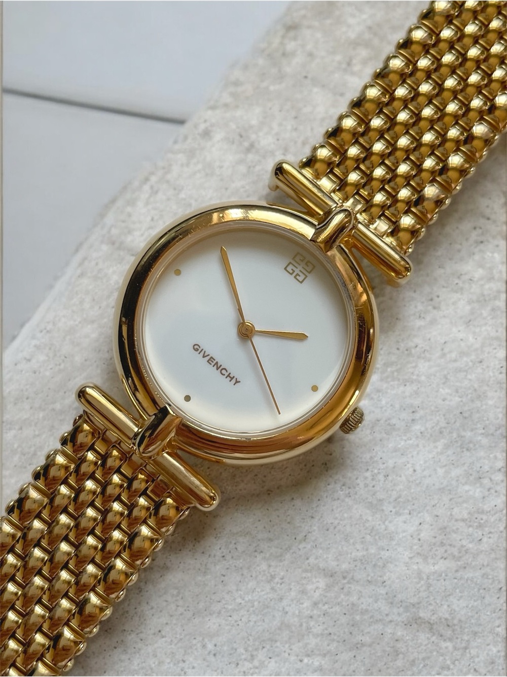 Givenchy Gold and White Women's Bracelet Watch